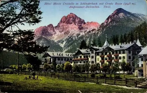 Ak Carbonin Schluderbach Toblach Dobbiaco Südtirol, Hôtel Monte Cristallo, Croda Rossa