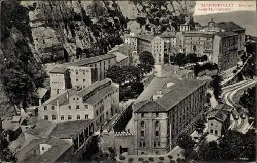 Ak Montserrat Katalonien, Recinto del Monasterio, Blick auf das Kloster