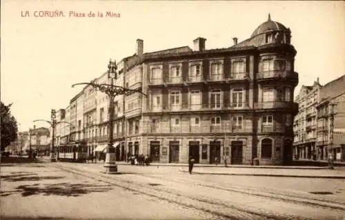 Ak La Coruña Galicien,  Plaza de la Mina