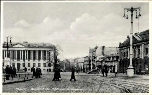 Ak Poznań Posen, Wilhelmstraße, Bibliothek und Museum