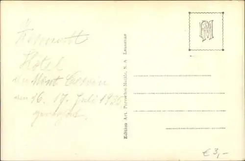 Ak Zermatt Kanton Wallis Schweiz, Hotel