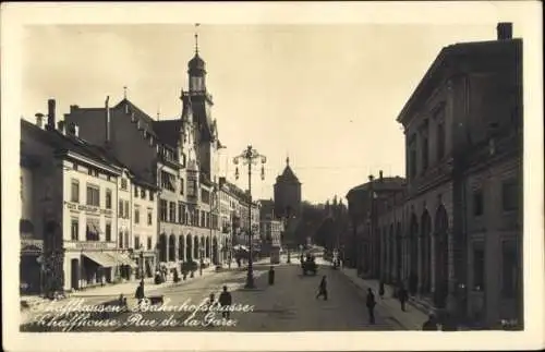 Ak Schaffhausen am Rhein Schweiz, Bahnhofstraße