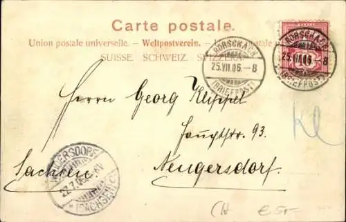 Ak Rorschach Kt. St. Gallen Schweiz, Hafen, Dampfer