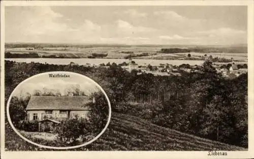 Ak Liebenau Altenberg im Erzgebirge, Landschaftsansicht, Waldfrieden, Häuschen im Vordergrund