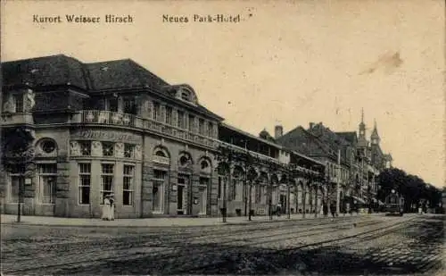 Ak Dresden Weißer Hirsch, Kurort Weisser Hirsch, Neues Park-Hotel, historische Architektur