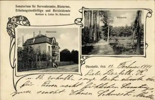 Ak Großpösna Sachsen, Oberholz, Sanatorium v. Dr. Hebestreit f. Nervenkranke, Blutarme, Herzleidende