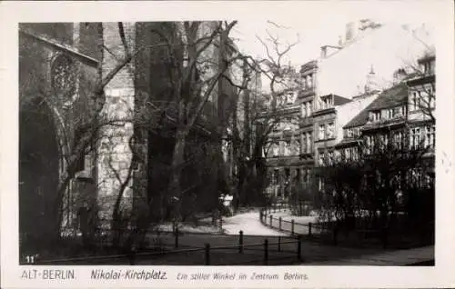Ak Berlin Mitte, Nikolai-Kirchplatz