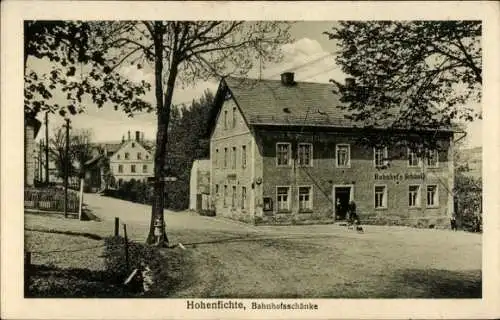 Ak Hohenfichte Leubsdorf in Sachsen, Bahnhofsschänke