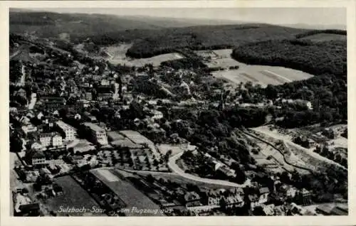 Ak Sulzbach im Saarland, Fliegeraufnahme, Stadtpanorama