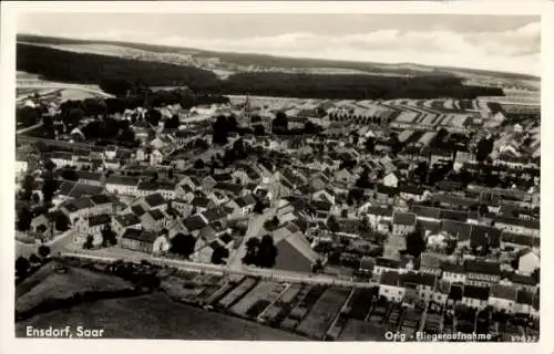 Ak Ensdorf an der Saar, Fliegeraufnahme