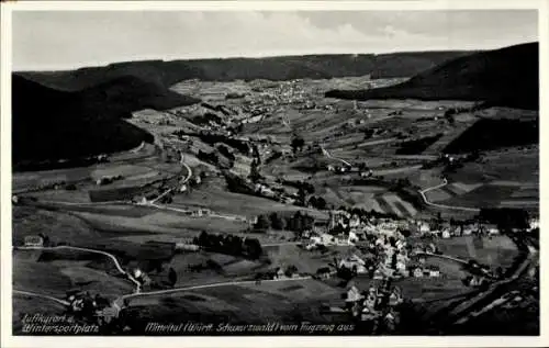 Ak Mitteltal Baiersbronn im Schwarzwald, Fliegeraufnahme