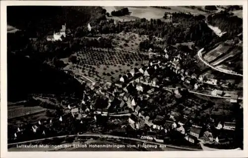 Ak Mühringen Horb am Neckar, Schloss Hohenmühringen, Fliegeraufnahme