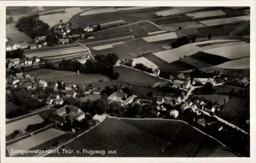 Ak Langenwetzendorf in Thüringen, Fliegeraufnahme