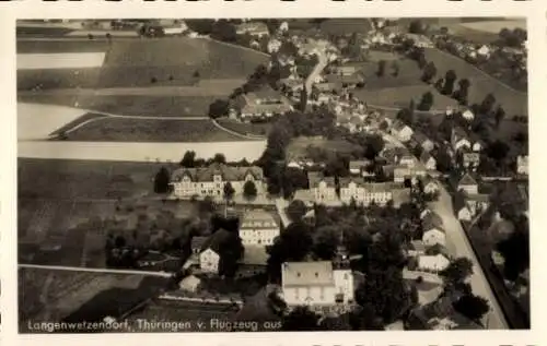 Ak Langenwetzendorf in Thüringen, Fliegeraufnahme