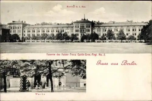 Ak Berlin, Kaserne des Kaiser Franz Garde Gren Regt 2, Wache, Kaserne des 2 Bat