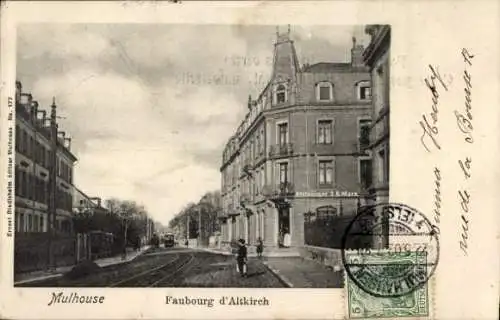 Ak Mulhouse Mülhausen Elsass Haut Rhin, Straßenansicht, Faubourg d'Altkirch