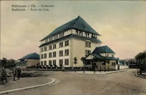 Ak Mulhouse Mülhausen Elsass Haut Rhin, Wolfschule