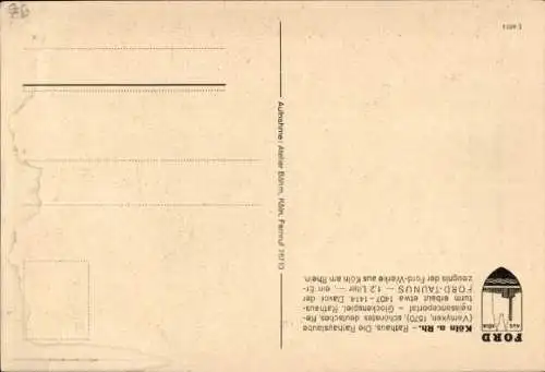 Ak Köln am Rhein, Rathaus, Ford Taunus, Reklame