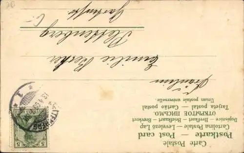 Präge Passepartout Ak Glückwunsch Ostern, Osterhasen, Glocke