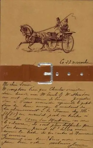 Präge Ak Kutsche, Gürtel