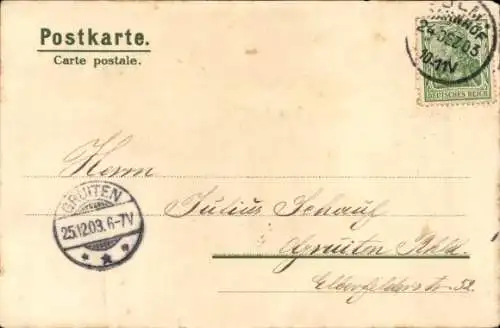 Künstler Litho Mailick, Glückwunsch Weihnachten, Briefträger, Post