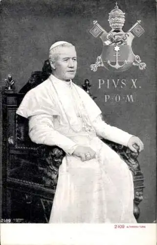 Wappen Ak Papst Pius X., Porträt