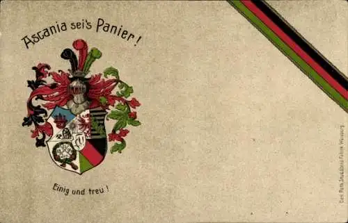 Studentika Ak Würzburg, Ascania, Wappen, RSC Rudolstädter Senioren Convent