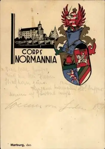 Studentika Ak Marburg, Corps Normannia, Wappen, RSC Rudolstädter Senioren Convent