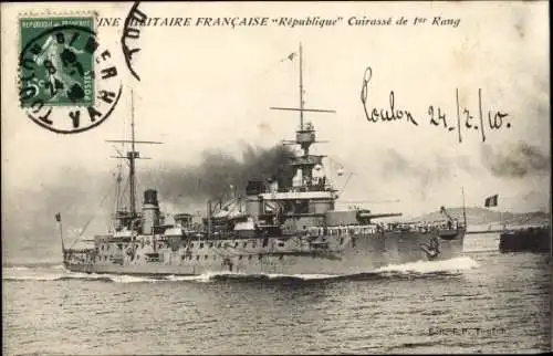 Ak Französisches Kriegsschiff