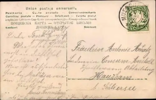 Ak Porträt einer jungen Frau mit Hut.