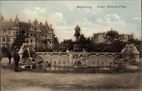 Ak Magdeburg an der Elbe, Magdeburg. Kaiser Wilhelm-Platz.