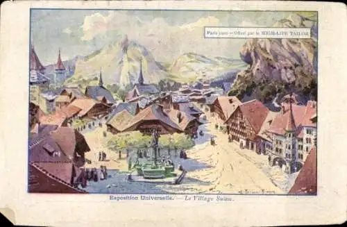 Künstler Ak Paris, Weltausstellung 1900, Das Schweizer Dorf