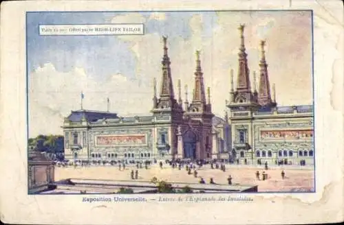 Künstler Ak Paris, Weltausstellung 1900, Eingang Esplanade des Invalides