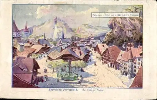 Künstler Ak Weltausstellung 1900 Paris, Schweizer Dorf