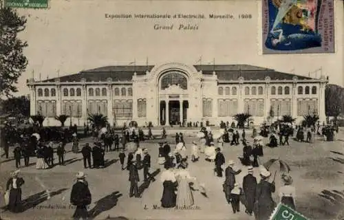 Ak Marseille Bouches du Rhône, Internationale Elektrizitäts-Ausstellung, Grand Palais