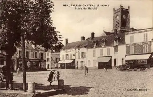 Ak Neauphle le Chateau Yvelines, Place du Marché