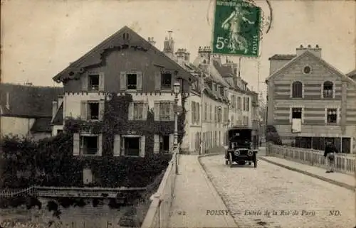 Ak Poissy Yvelines,  Entrée de la Rue de Paris