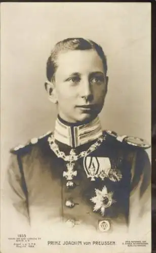 Ak Prinz Joachim von Preußen, Portrait, Uniform, Orden, Liersch 1855