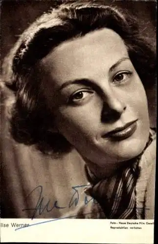 Ak Schauspielerin Ilse Werner, Portrait, Autogramm, Sängerin