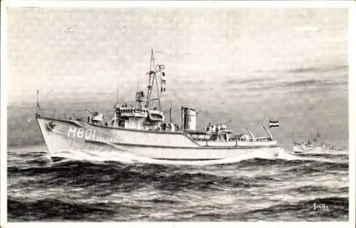Künstler Ak Smits, Hr. Ms. Kustmijnenveger Dokkum