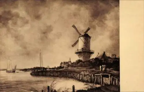 Künstler Ak Ruisdael, J. van, Wijk bij Duurstede Utrecht, Windmühle