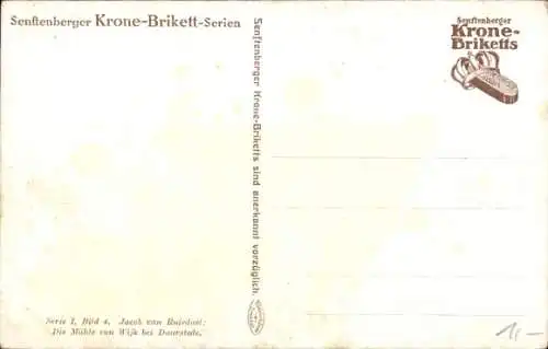 Künstler Ak von Ruisdael, Jacob, Wijk bij Duurstede Utrecht, Windmühle, Werbung Krone-Brikett