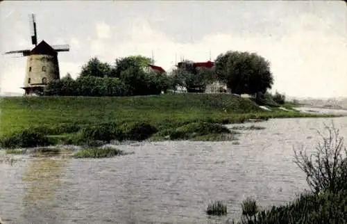 Ak Windmühle, Fluss, Wiese