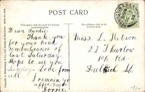 Ak Flusslandschaft, Windmühlen, Ruderboot am Ufer