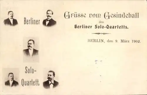 Ak Berliner Solo-Quartett Gesindeball, Musiker