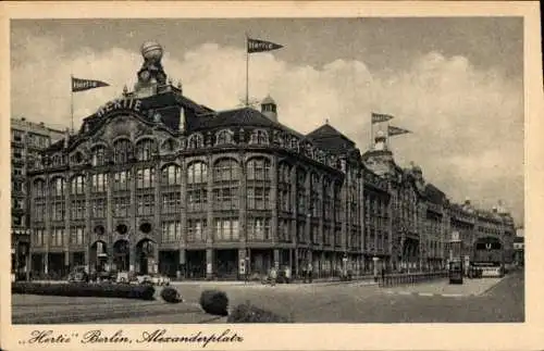 Ak Berlin Mitte, Alexanderplatz, Hertie-Kaufhaus, U-Bahnhof