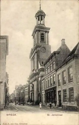 Ak Breda Nordbrabant Niederlande, Sint Jansstraat, Kerk