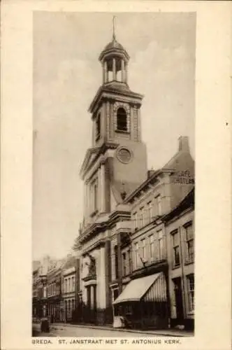 Ak Breda Nordbrabant Niederlande, Sint Jansstraat, Antoniuskerk