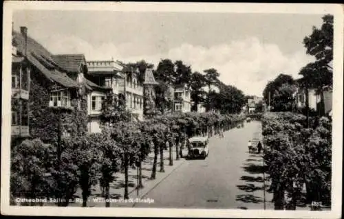 Ak Ostseebad Sellin auf Rügen, Wilhelm Pieck Straße, Villen, Bus