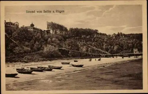 Ak Ostseebad Sellin auf Rügen, Blick auf den Strand